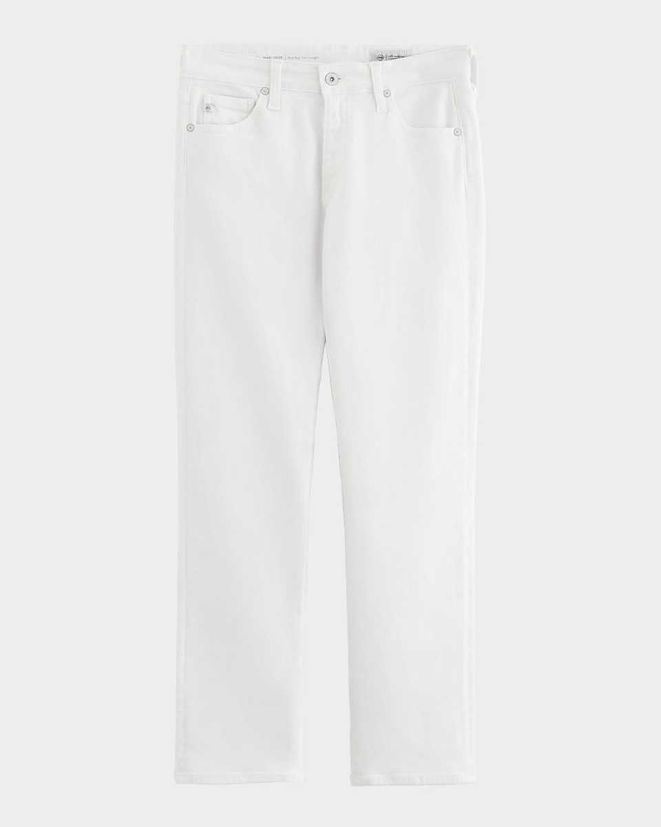 Mari Mid-Rise Slim Straight Crop Jeans